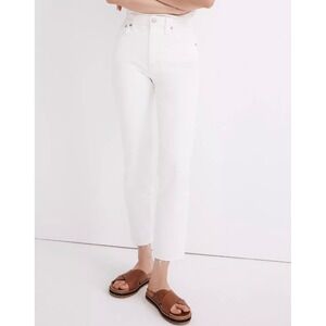 NWT Madewell The Perfect Vintage Jean W29 Ivory‎ White High Rise Denim Raw Hem